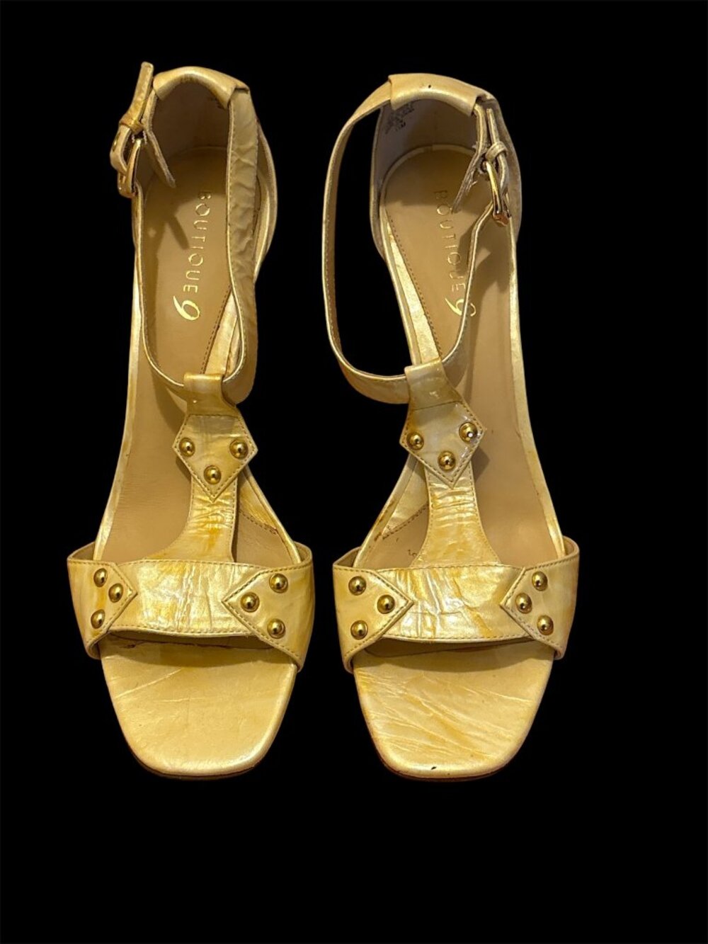 Botique 9 Yellow Gladiator Heels